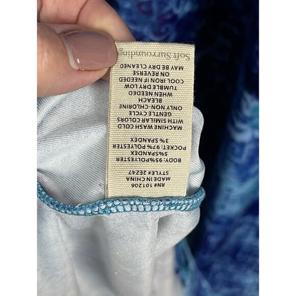 Soft Surroundings Velvet Dress Women's Large Maxi Blue and Purple Long Sleeve - Picture 13 of 15